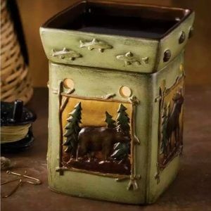 Scentsy Lodge Full Size Retired Warmer Moose Bear Fish Pine Rustic Cabin